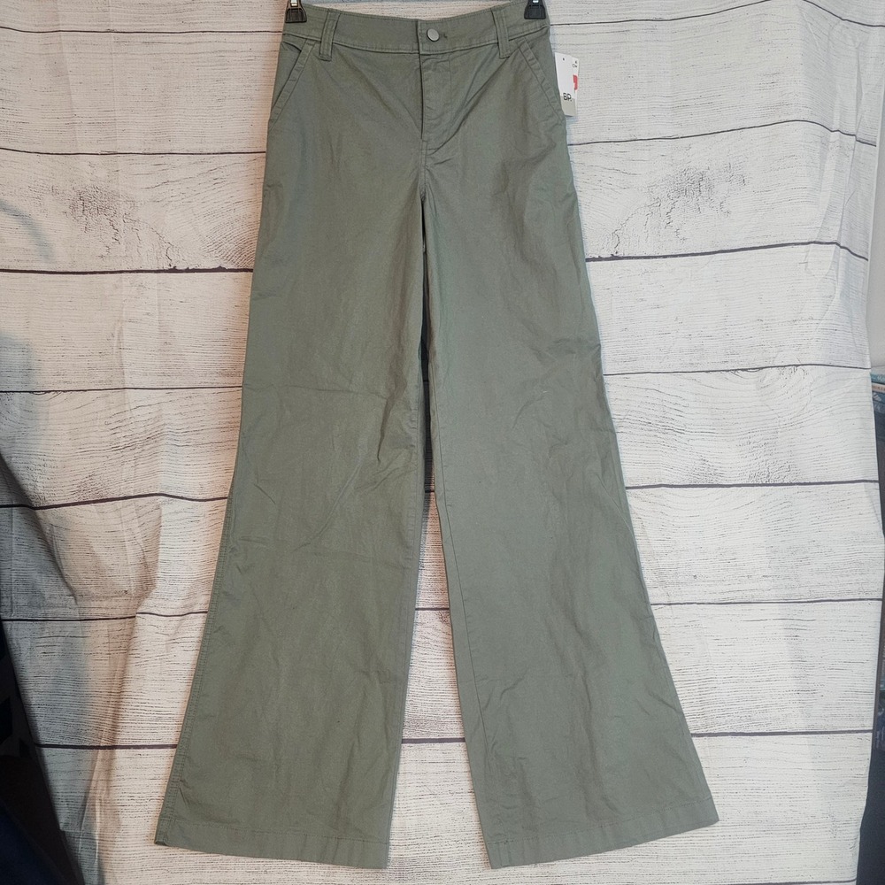 BP. Nordstrom Size 25 Sage Green Wide Leg Flat Front Chino Pants 1114